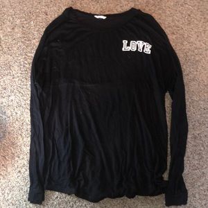Black “love” long sleeve